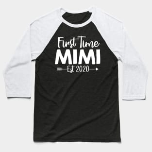 First Time Grandma Floral Tee First Time Mimi Est 2020 Baseball T-Shirt